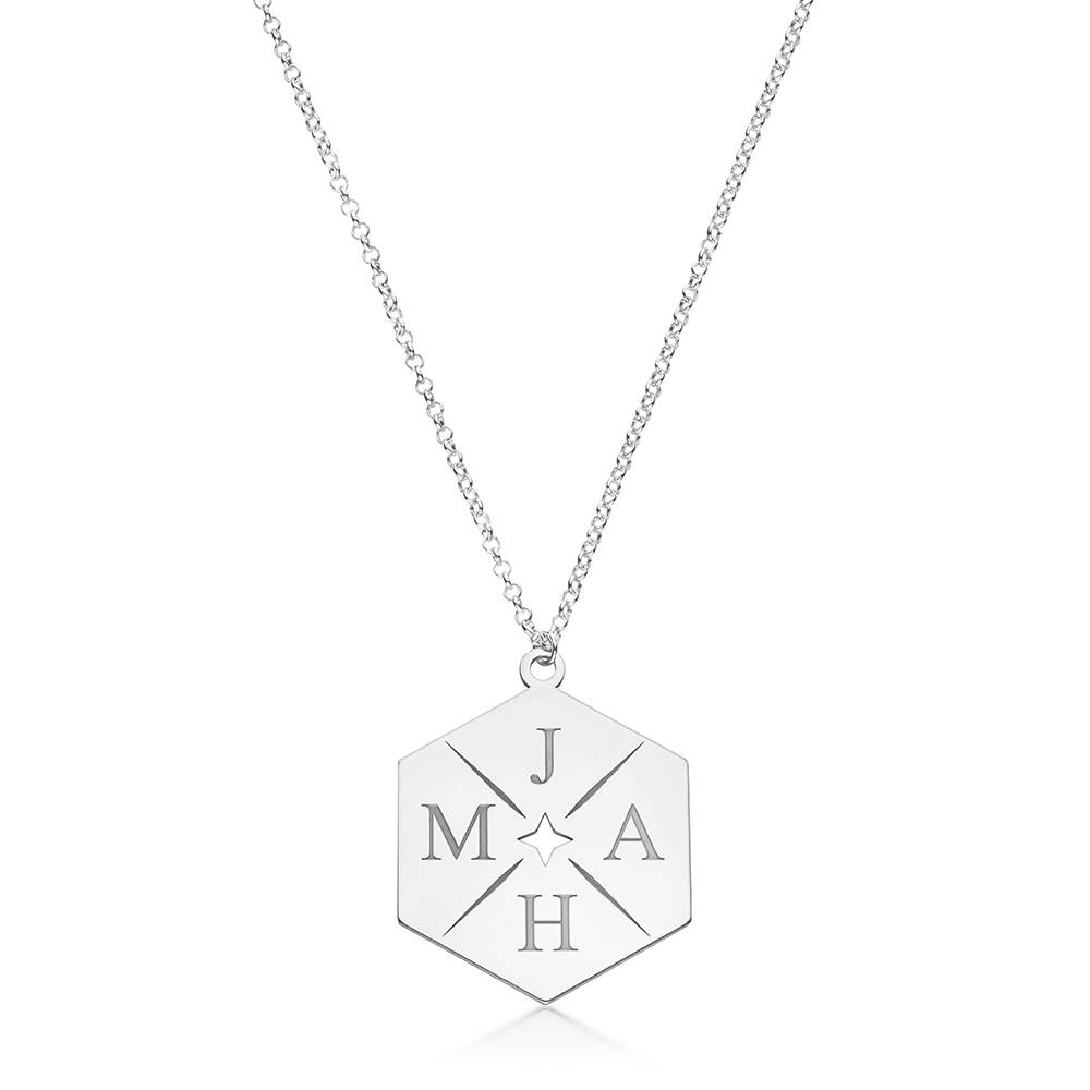 MAJH Initial Necklace in Sterling Silver-1 MAJH Initial Necklace in Sterling Silver-1 product photo