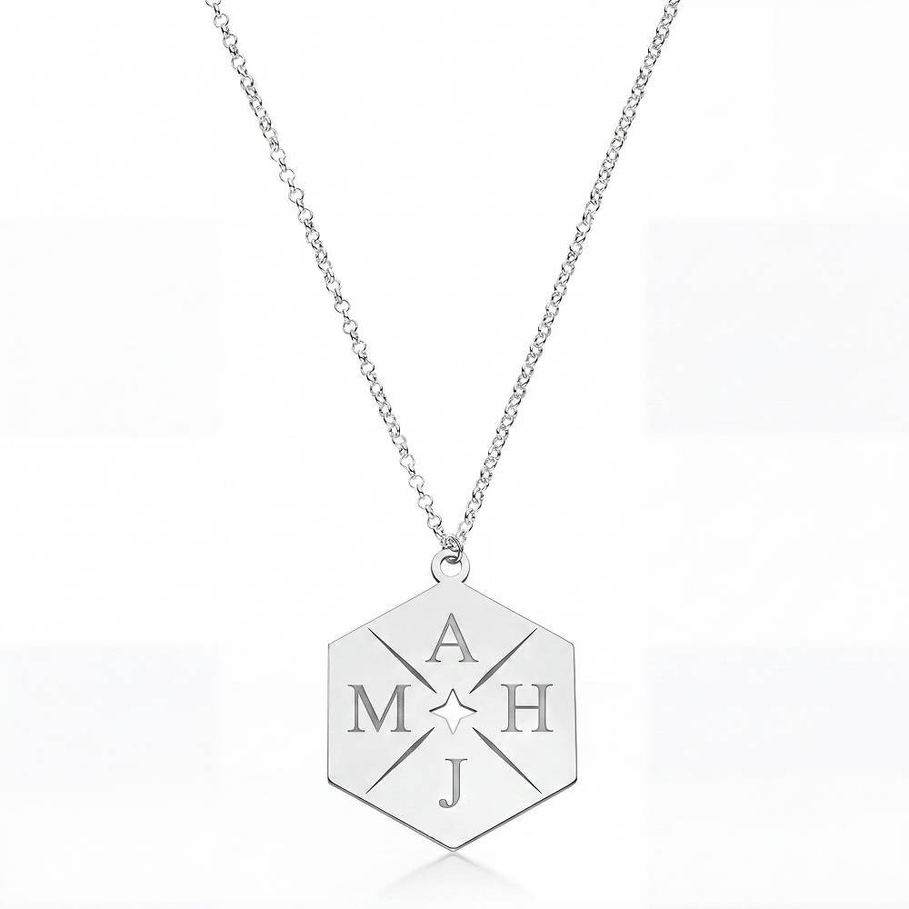 MAHJ Initial Necklace in Sterling Silver-1 product photo
