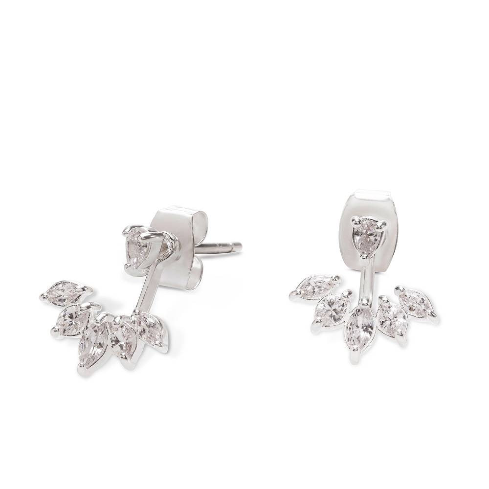 Marquise Cluster Drop Earrings in Silver-1 product photo