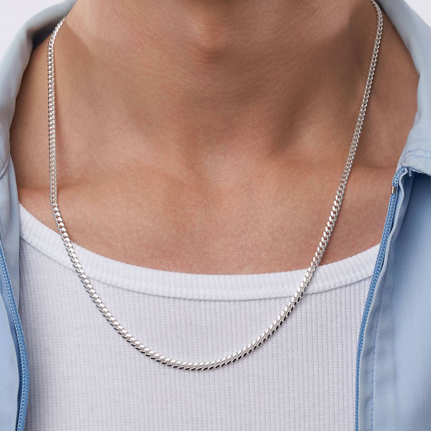 Miami Cuban Link Chain in Sterling Silver-3 product photo