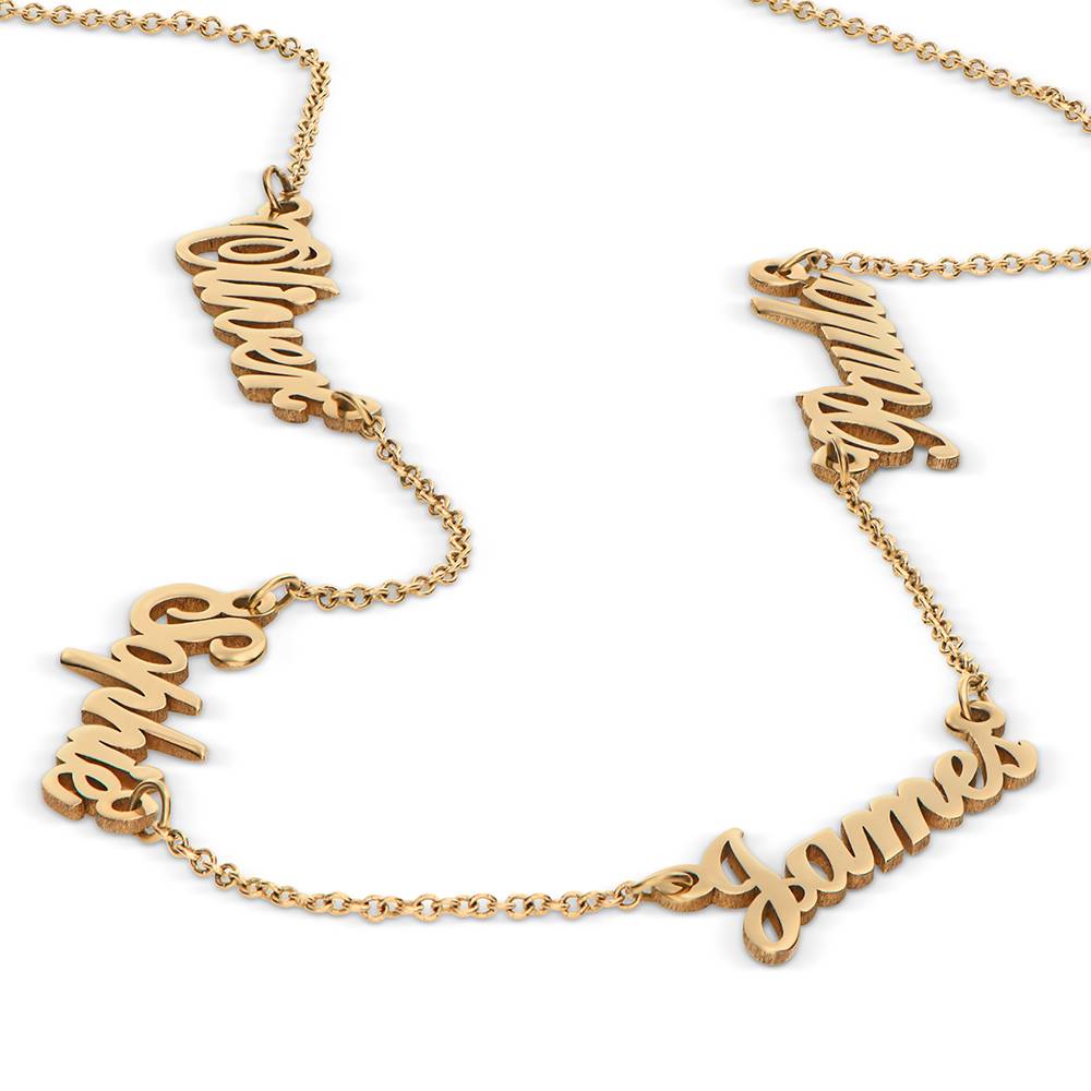 Heritage Multiple Name Necklace in 10K Solid Yellow Gold-4 product photo