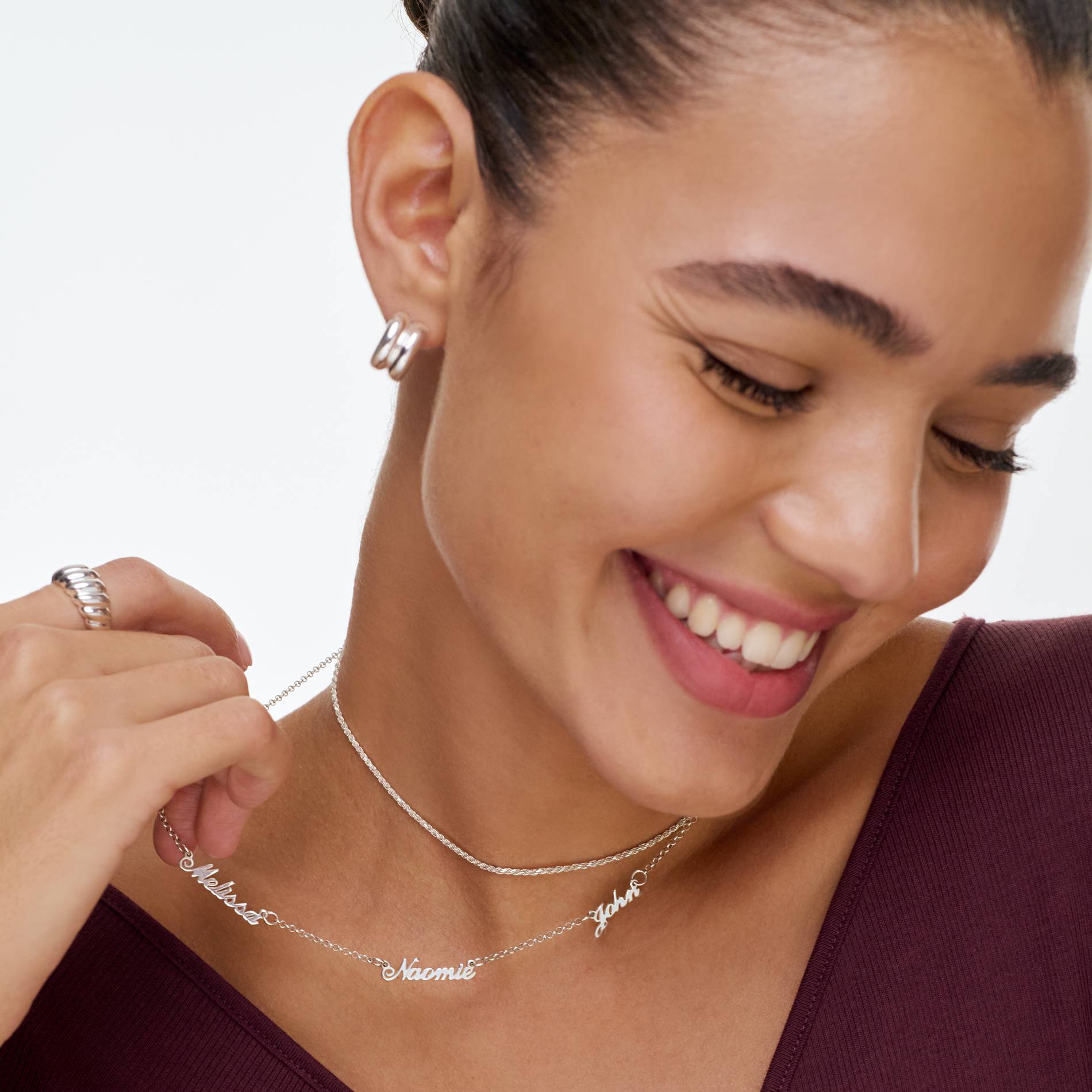 Heritage Multiple Name Necklace in Sterling Silver-5 Heritage Multiple Name Necklace in Sterling Silver-5 product photo