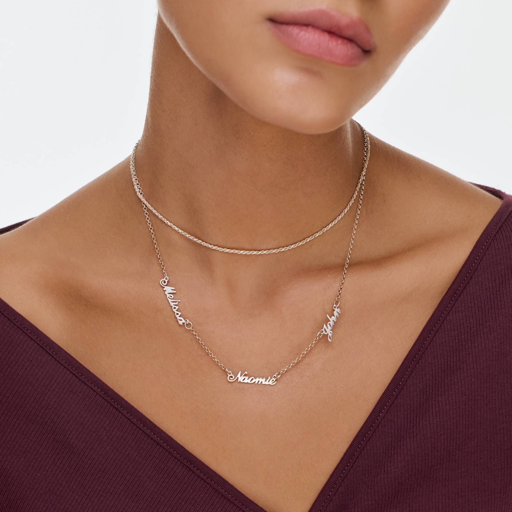Heritage Multiple Name Necklace in Sterling Silver-4 Heritage Multiple Name Necklace in Sterling Silver-4 product photo