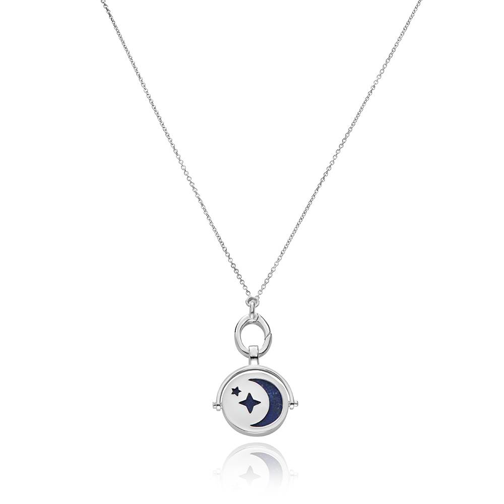 New Moon Spinner Pendant Necklace in Silver-1 product photo
