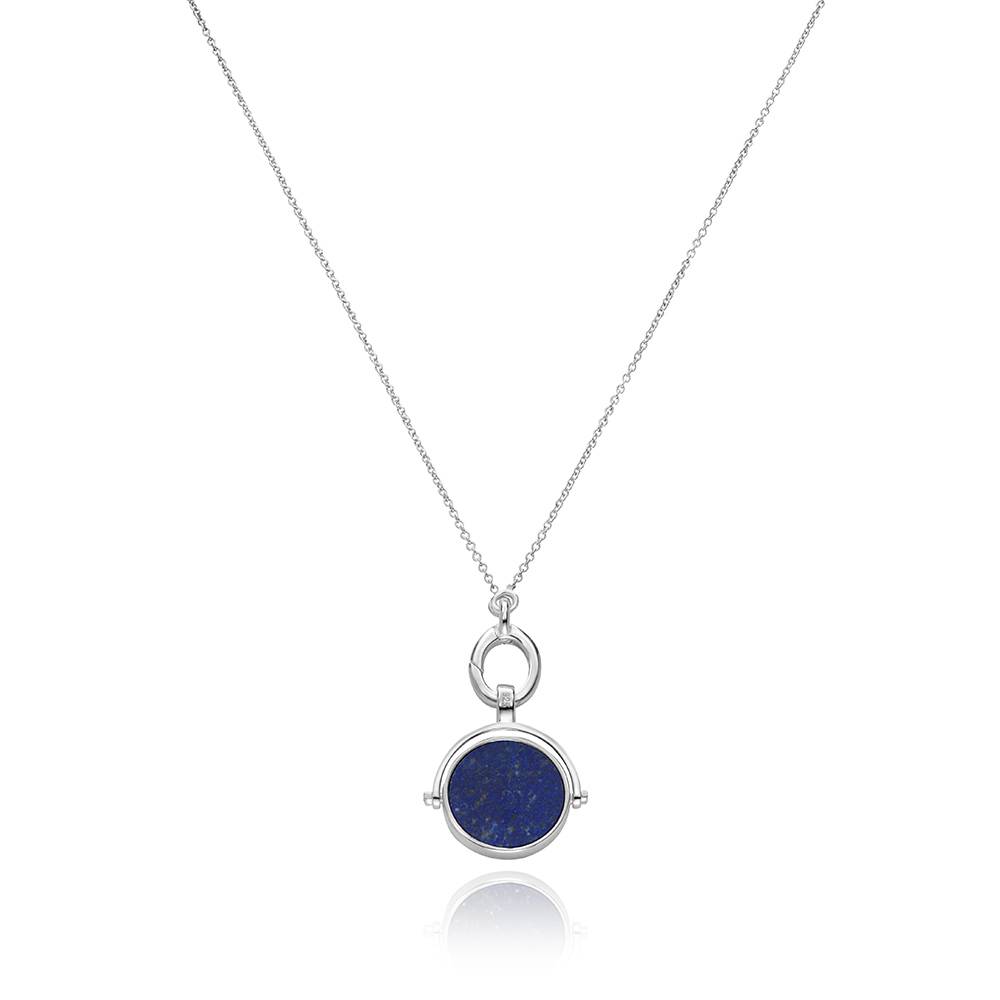 New Moon Spinner Pendant Necklace in Silver-4 New Moon Spinner Pendant Necklace in Silver-4 product photo