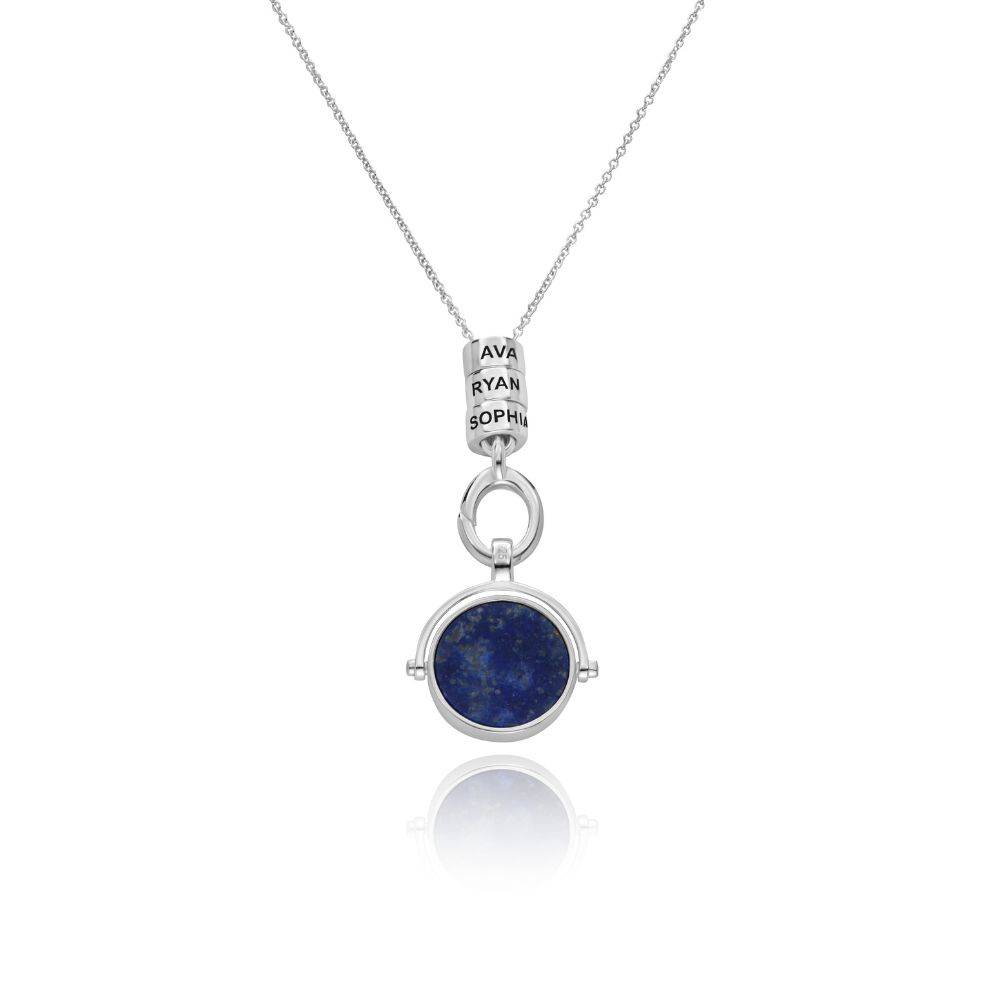 New Moon Spinner Pendant with Engraved Beads in Silver-3 New Moon Spinner Pendant with Engraved Beads in Silver-3 product photo