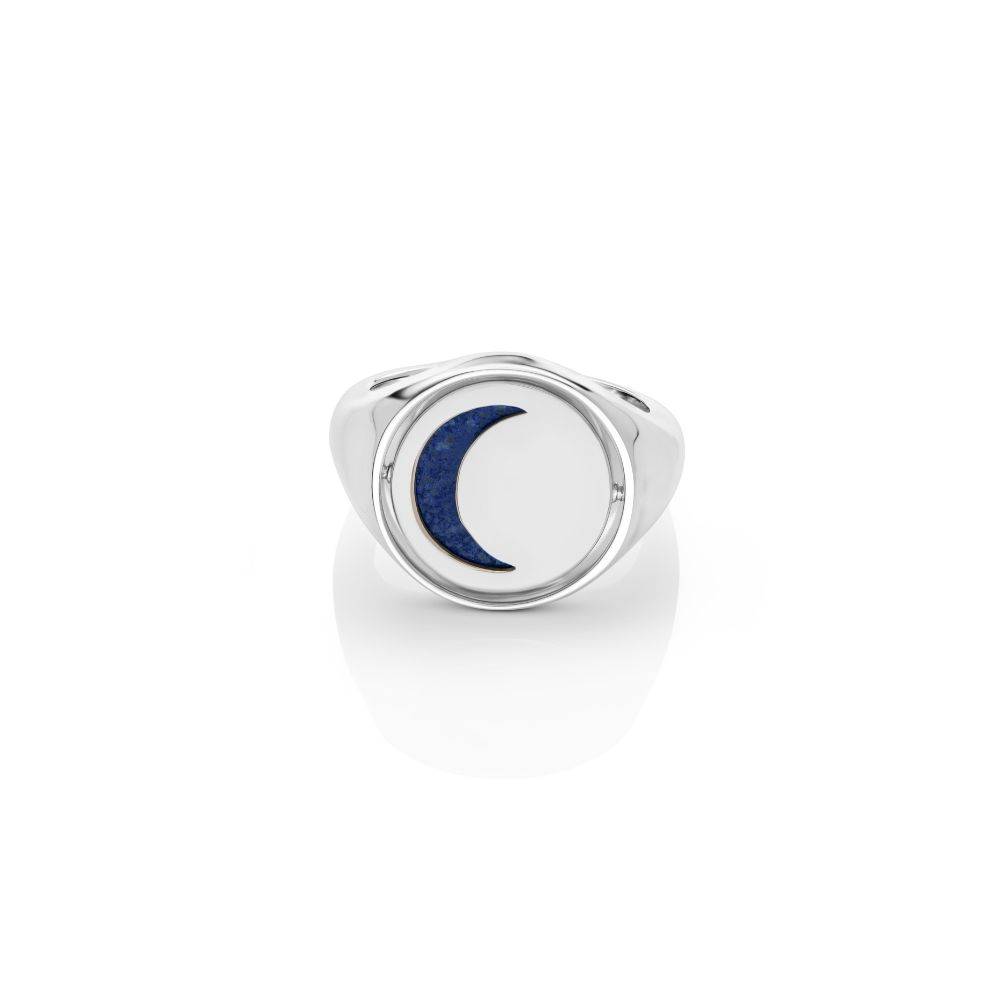 New Moon Spinner Signet Ring in Silver-3 New Moon Spinner Signet Ring in Silver-3 product photo