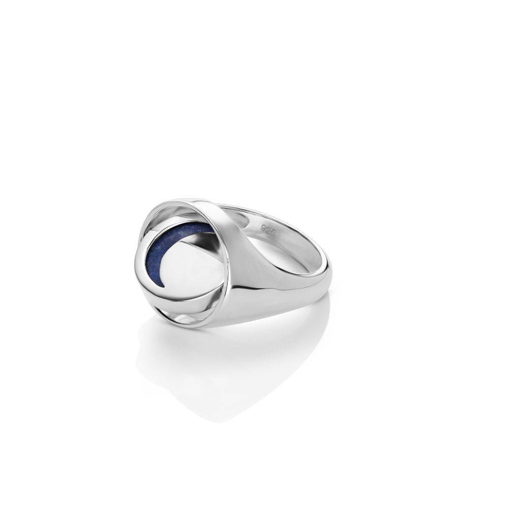 New Moon Spinner Signet Ring in Silver-4 New Moon Spinner Signet Ring in Silver-4 product photo
