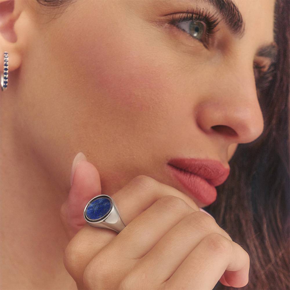 New Moon Spinner Signet Ring in Silver-5 New Moon Spinner Signet Ring in Silver-5 product photo