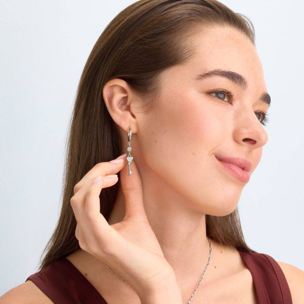 No Other Key Earrings in Silver-5 No Other Key Earrings in Silver-5 product photo