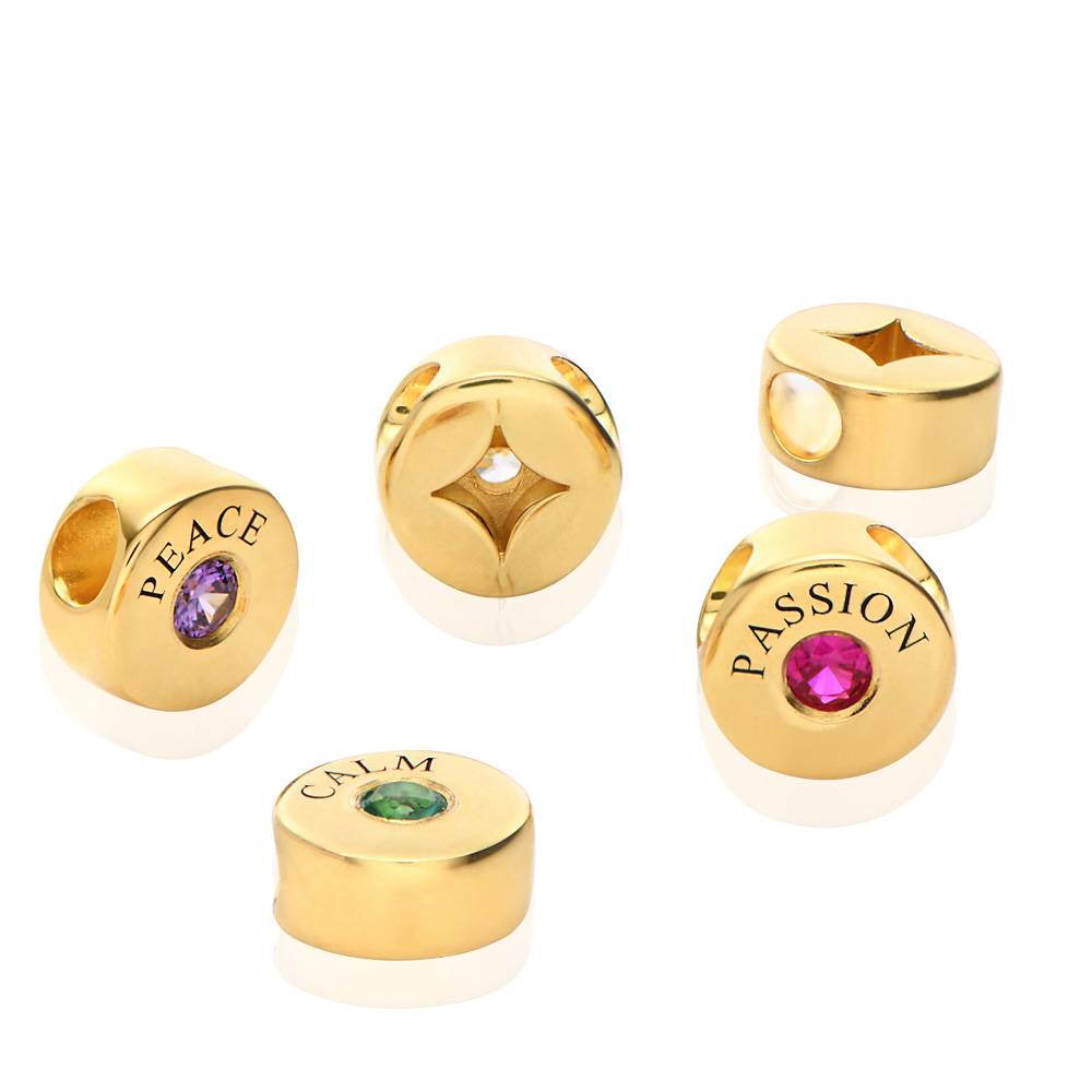 Nova Birthstone Necklace with Engraved Names in Gold Plating-7 product photo