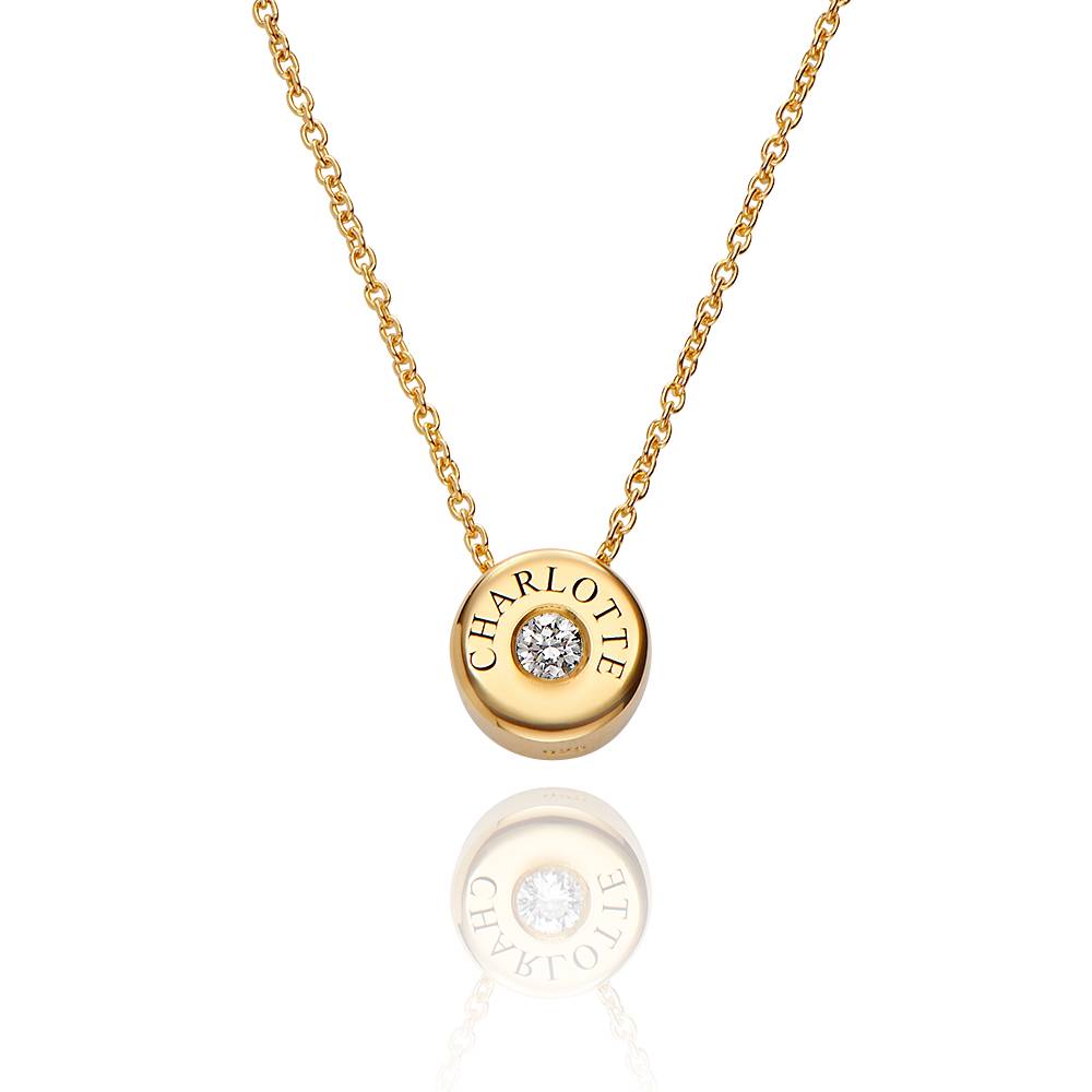 Nova Diamond Necklace with Engraved Names in Gold Plating-1 product photo
