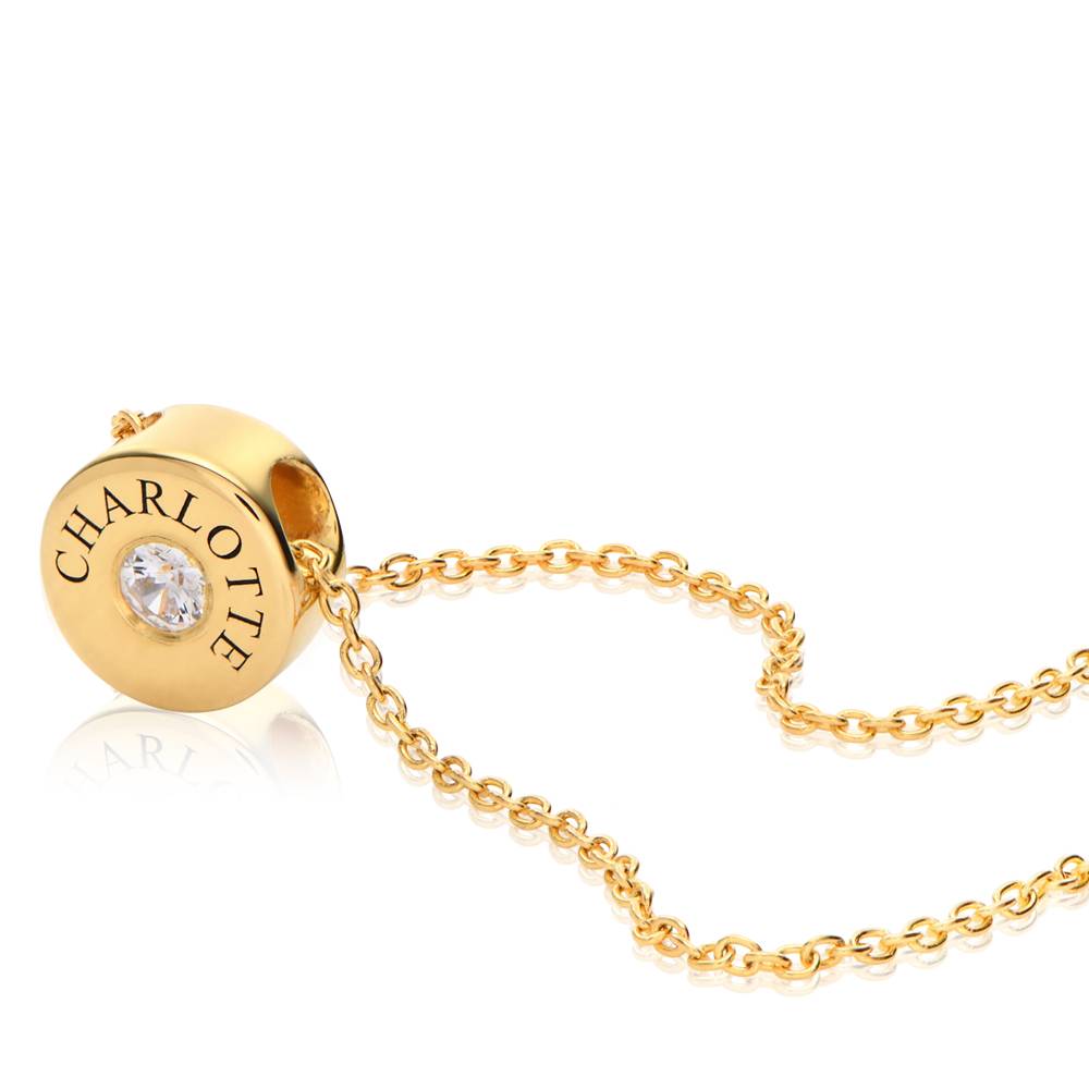 Nova Diamond Necklace with Engraved Names in Gold Plating-4 product photo