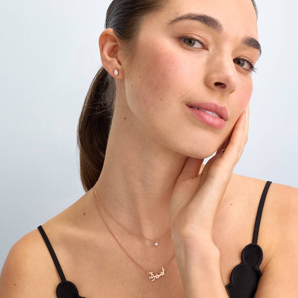 Personalized Arabic Name Necklace with Diamond in 18K Rose Gold Plating-6 Personalized Arabic Name Necklace with Diamond in 18K Rose Gold Plating-6 product photo