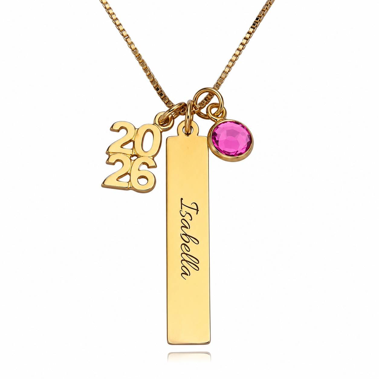 Graduation Charm Necklace in Gold Vermeil-4 product photo