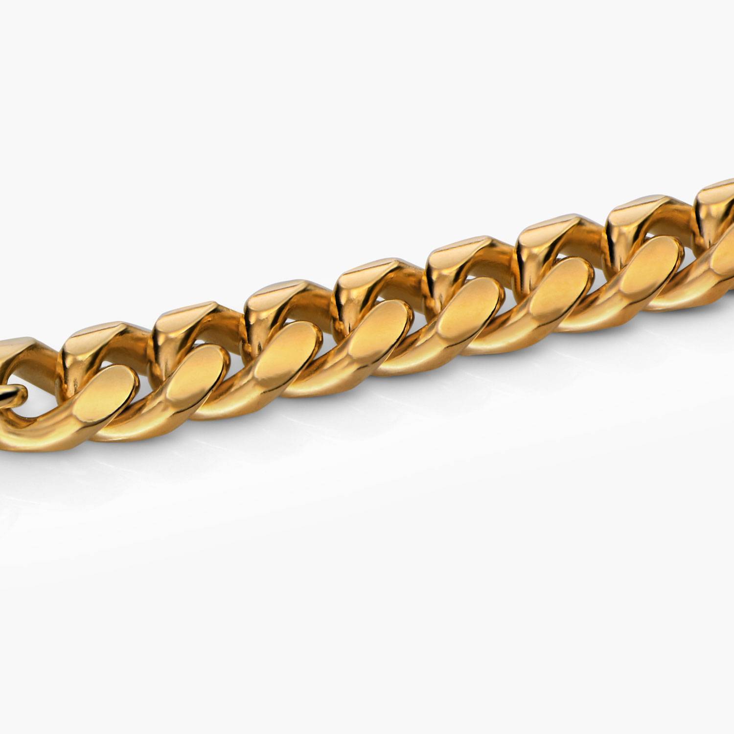 Engraved Cuban Chain Bracelet 3mm in Gold Plating-3 product photo