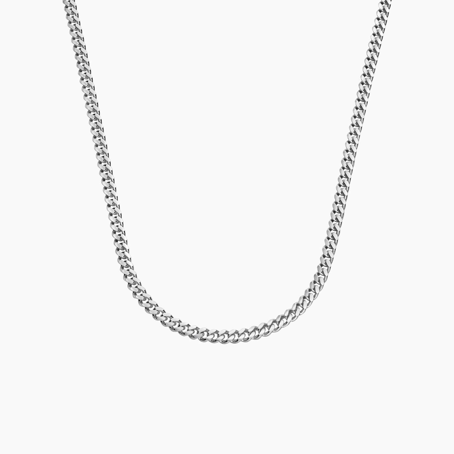 Engraved Cuban Chain Necklace 5mm in Stainless Steel-1 Engraved Cuban Chain Necklace 5mm in Stainless Steel-1 product photo