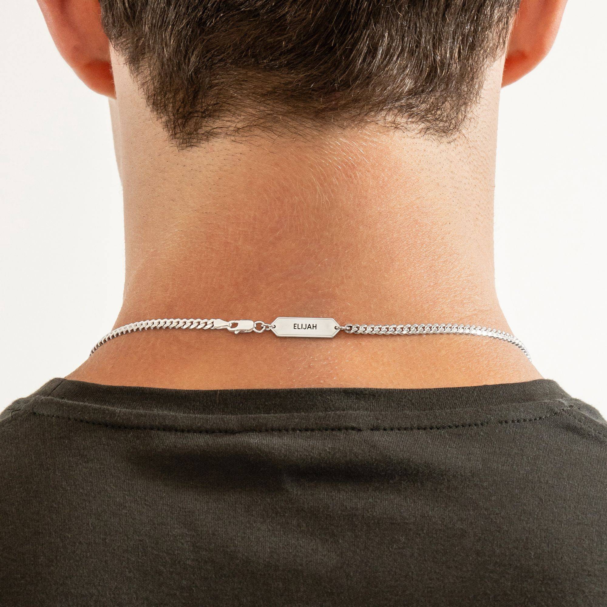 Engraved Cuban Chain Necklace 5mm in Stainless Steel-6 Engraved Cuban Chain Necklace 5mm in Stainless Steel-6 product photo