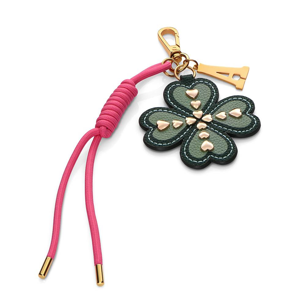 Lucky Me Clover Initial Bag Charm-1 Lucky Me Clover Initial Bag Charm-1 product photo