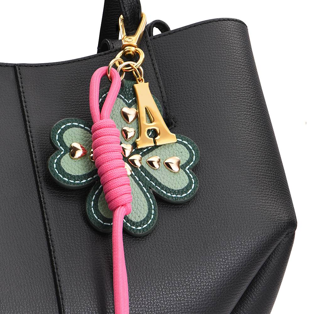 Lucky Me Clover Initial Bag Charm-3 Lucky Me Clover Initial Bag Charm-3 product photo