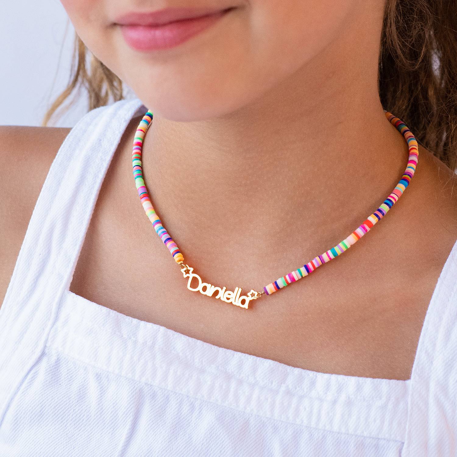 Rainbow Magic Girl's Name Necklace in Gold Plating-4 product photo