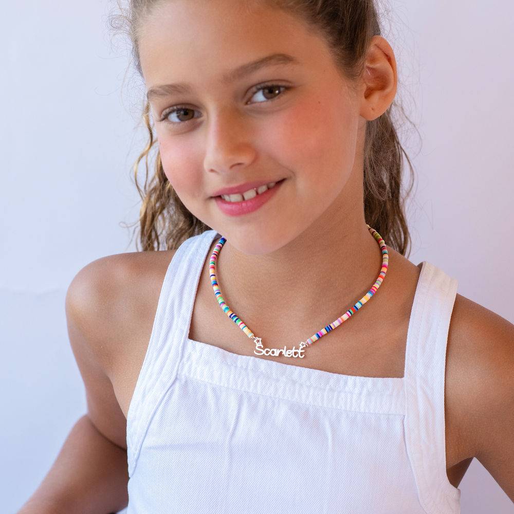 Rainbow Magic Girl's Name Necklace in Silver-2 product photo
