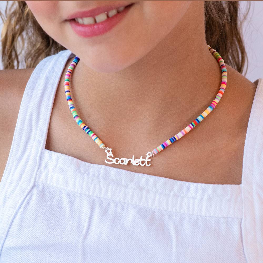 Rainbow Magic Girl's Name Necklace in Silver-3 product photo
