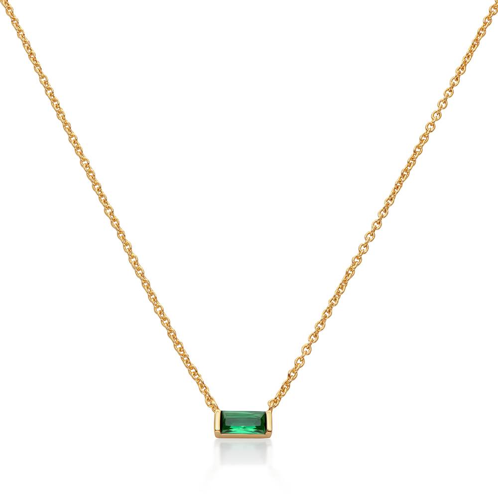 Rayna Birthstone Baguette Necklace in Vermeil-4 product photo