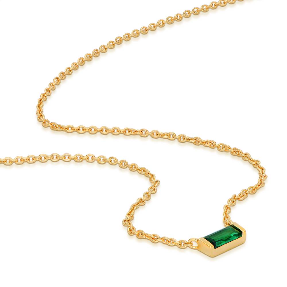 Rayna Birthstone Baguette Necklace in Vermeil-2 product photo