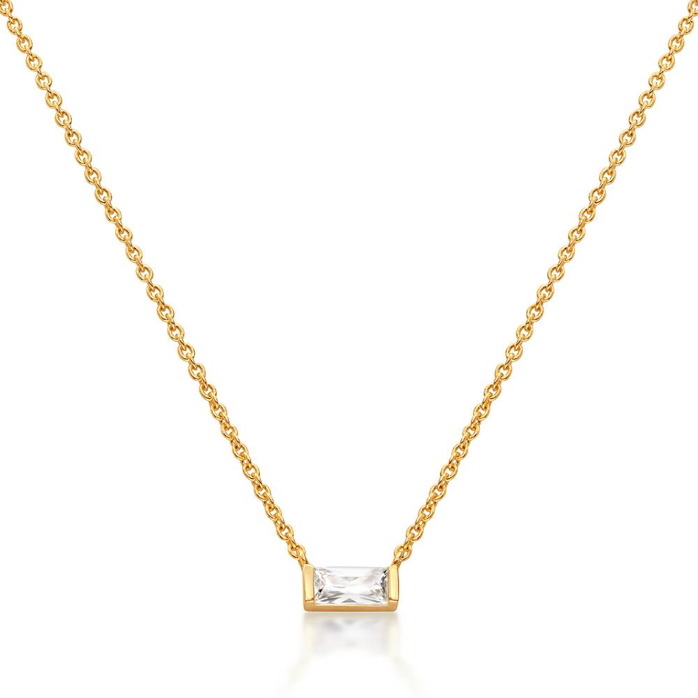 Rayna Birthstone Baguette Necklace in Vermeil-2 product photo