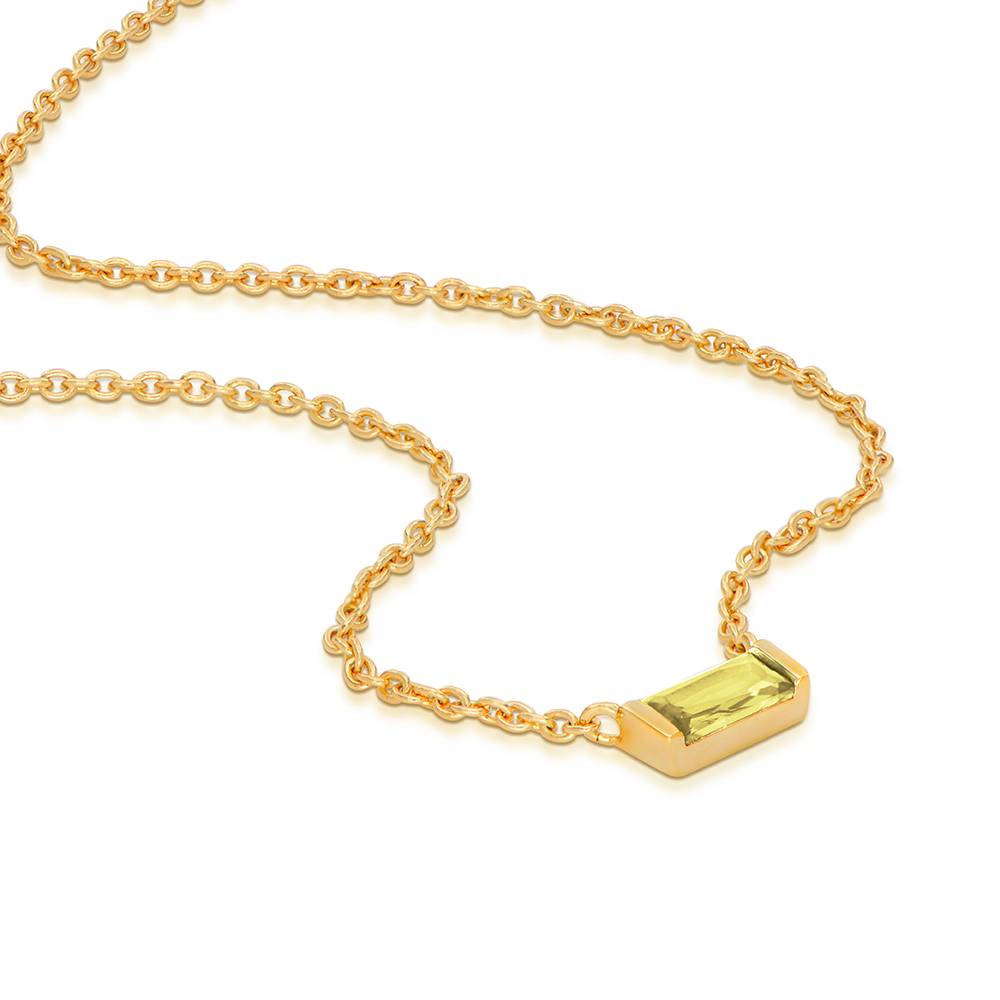 Rayna Birthstone Baguette Necklace in Vermeil-3 product photo