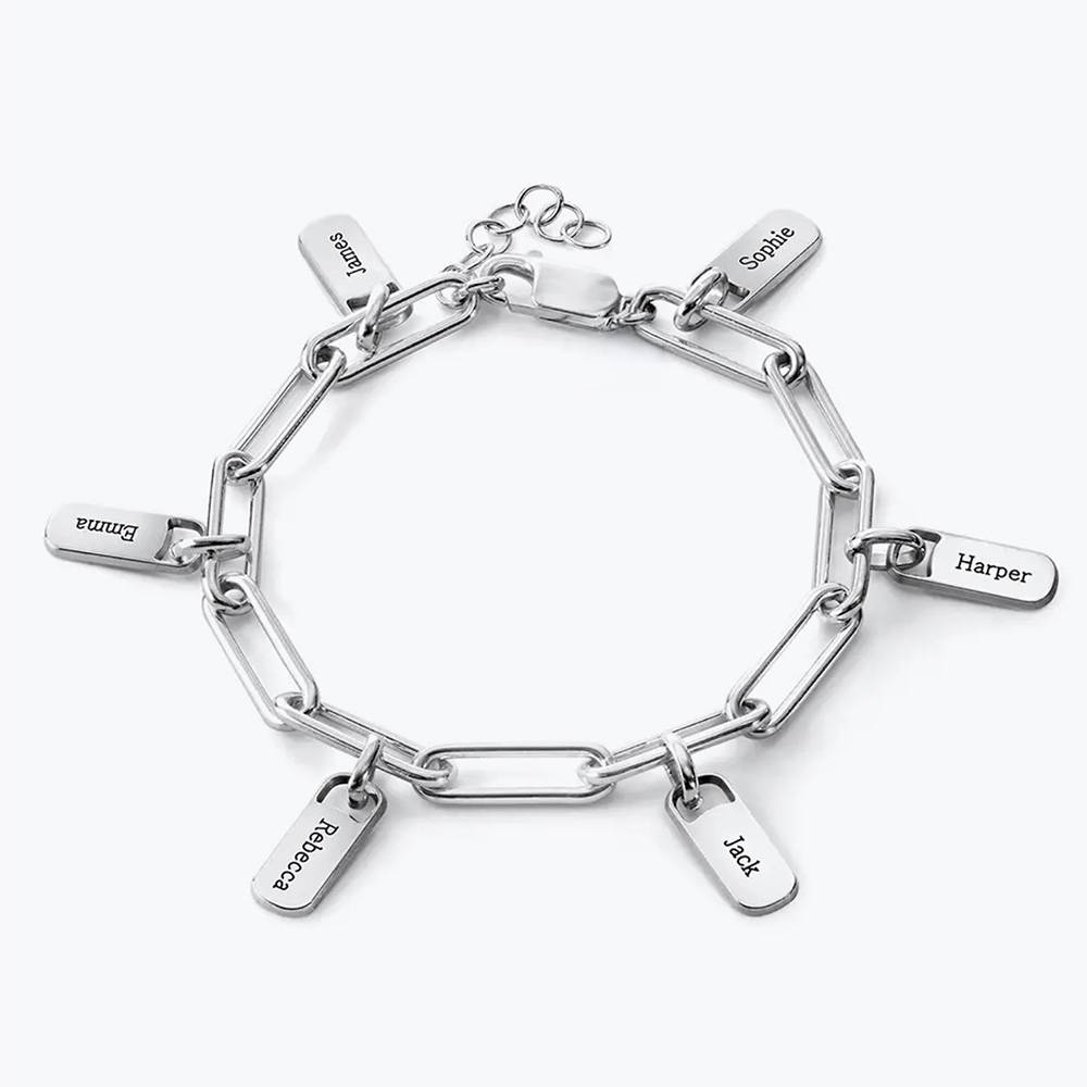 Rory Chain Link Bracelet with Custom Charms in Silver-5 product photo