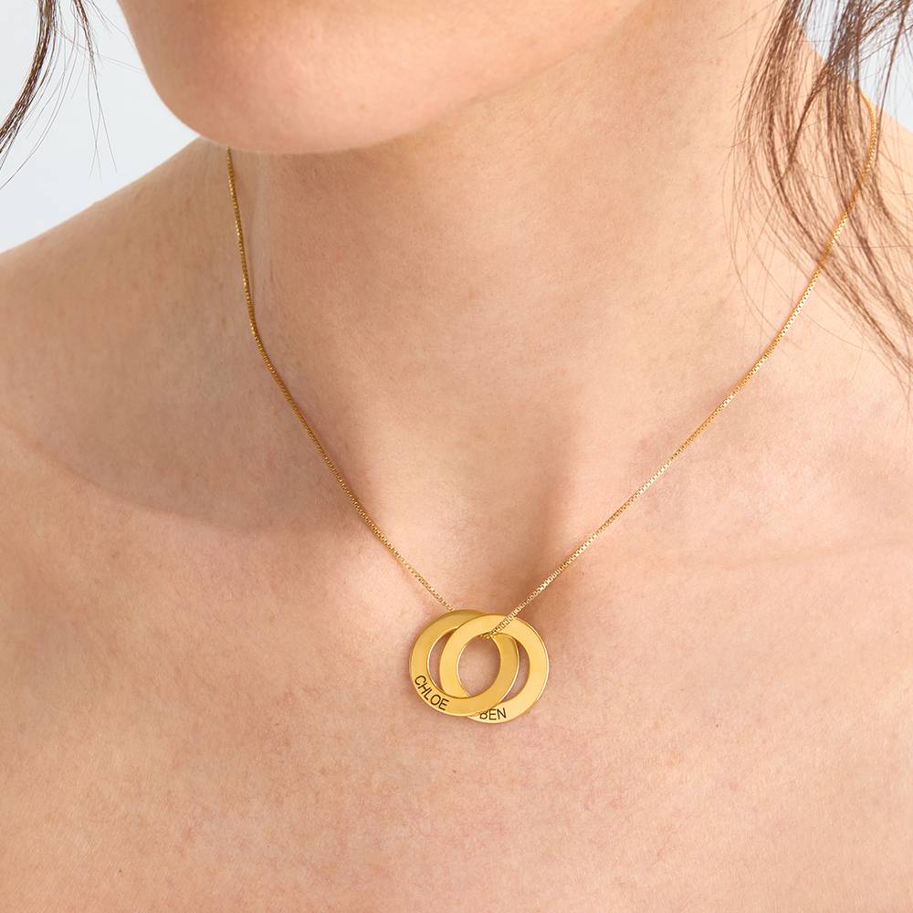 Russian Ring Necklace with 2 Rings in 18K Gold Plating-1 Russian Ring Necklace with 2 Rings in 18K Gold Plating-1 product photo