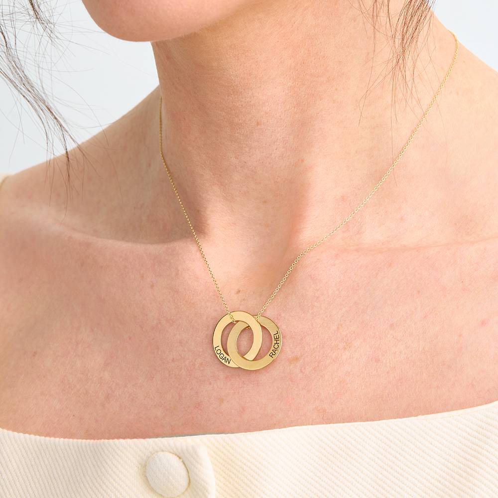 Russian Ring Necklace with 2 Rings in 14K Solid Yellow Gold-4 Russian Ring Necklace with 2 Rings in 14K Solid Yellow Gold-4 product photo