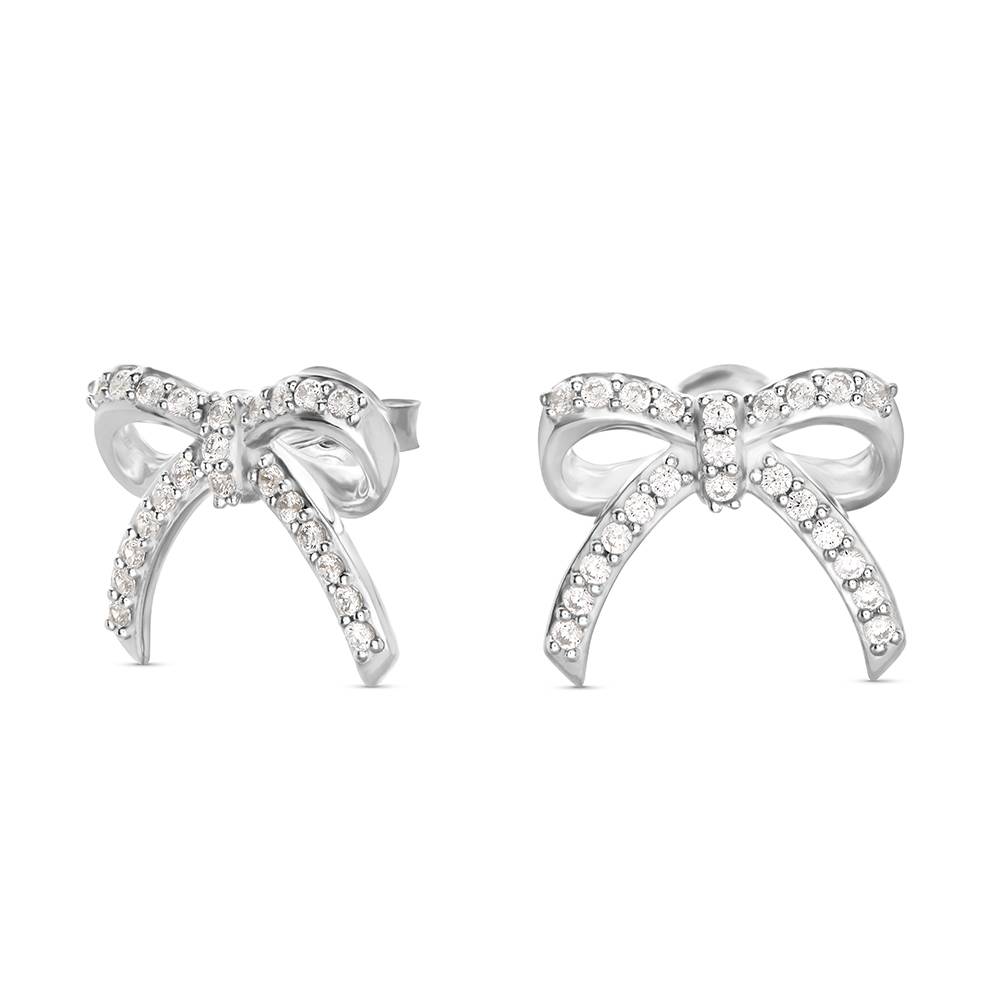 Shine Bright Bow Earrings in Sterling Silver-1 product photo