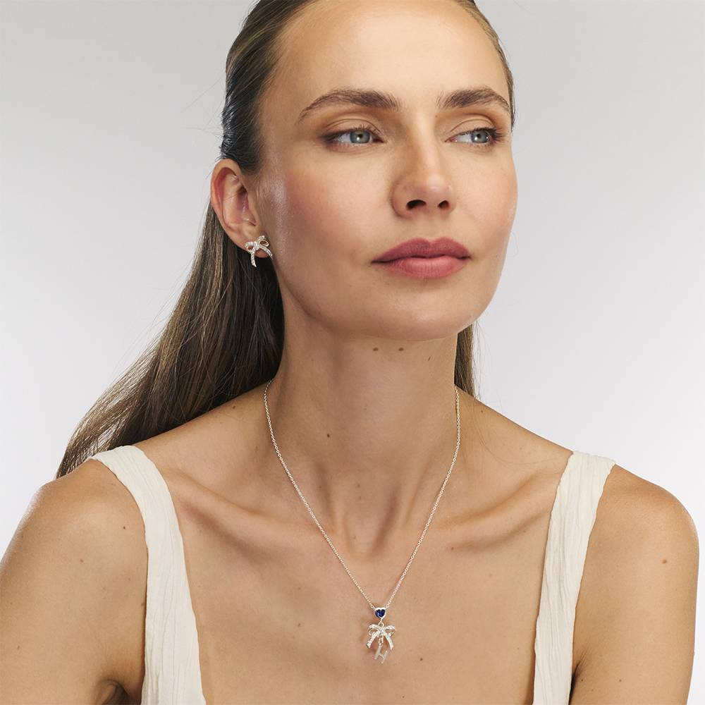 Shine Bright Bow Earrings in Sterling Silver-2 product photo