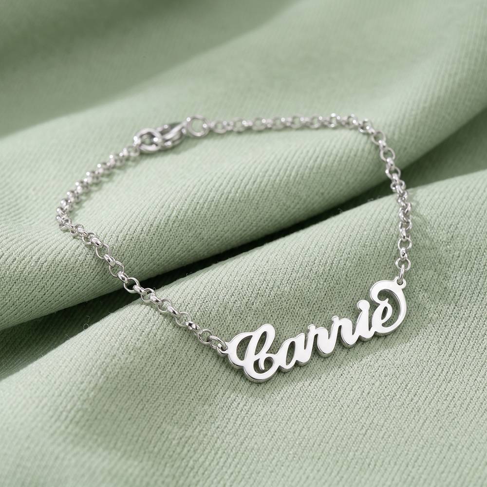 Carrie Name Bracelet in Silver-3 product photo