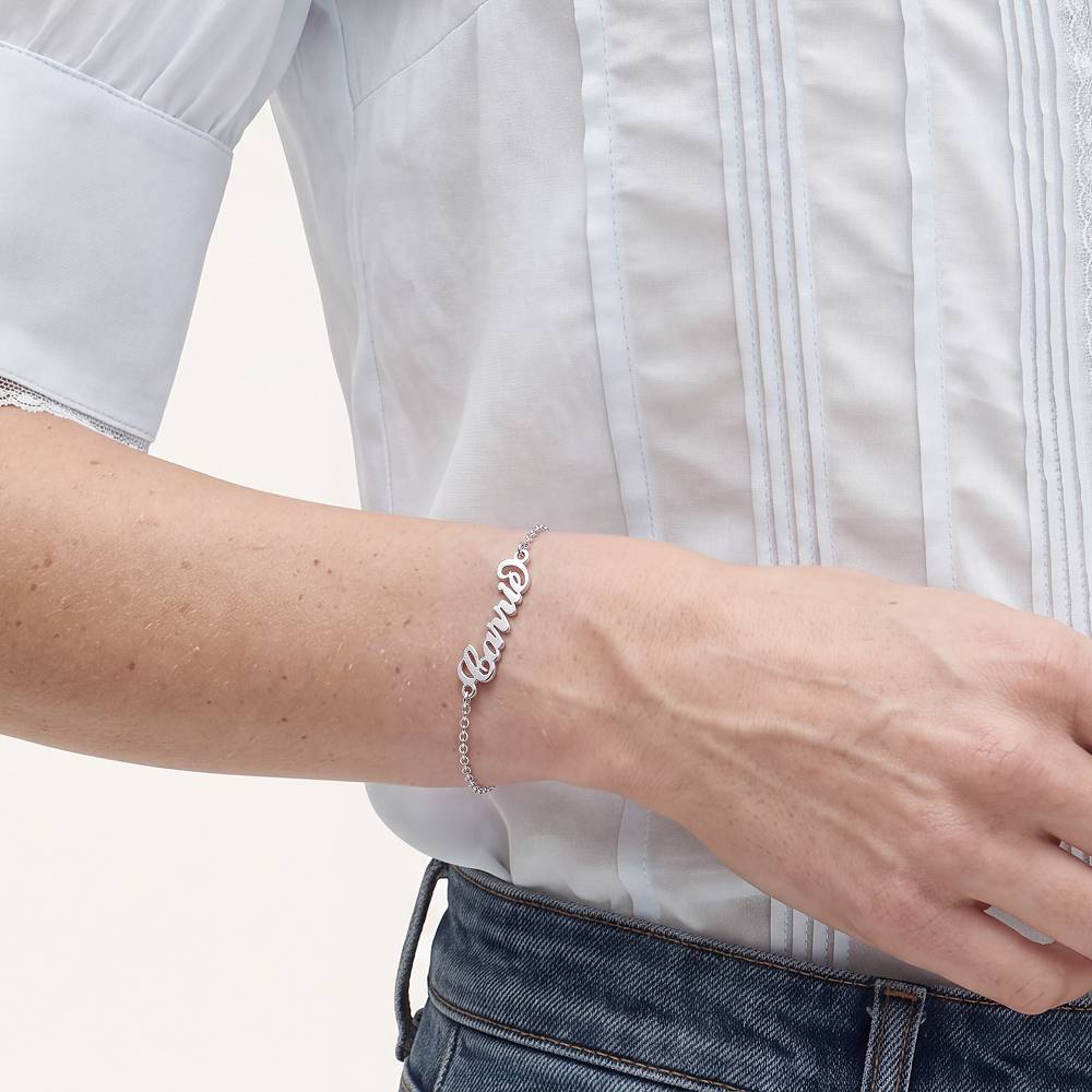Carrie Name Bracelet in Silver-2 product photo