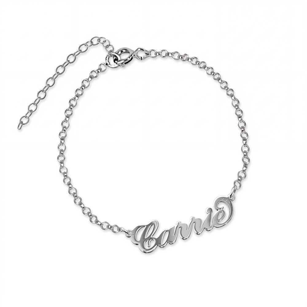 Carrie Name Bracelet in Silver-4 product photo
