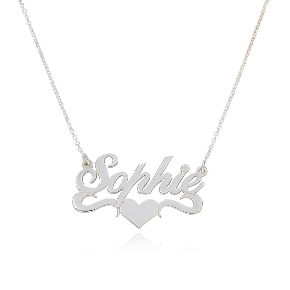 Underline Heart Name Necklace in Sterling Silver-2 product photo