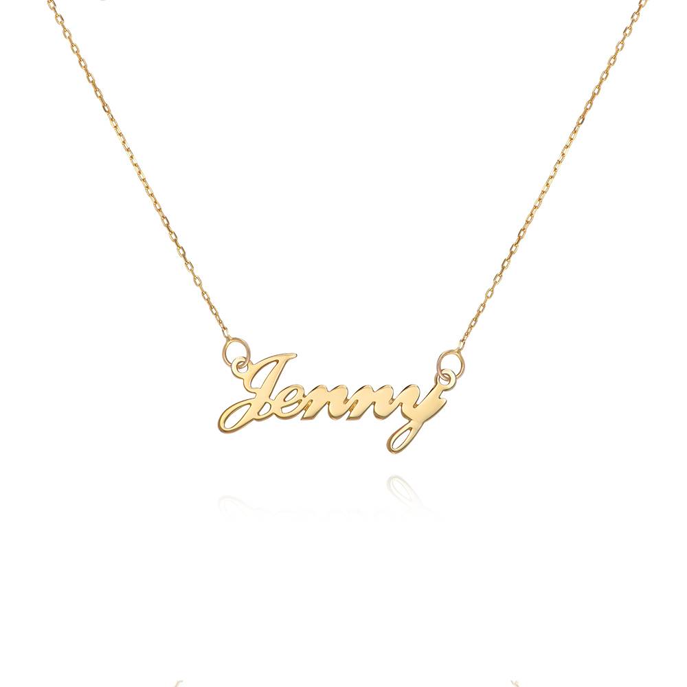 Hollywood Small Name Necklace in 14K Solid Yellow Gold-2 product photo