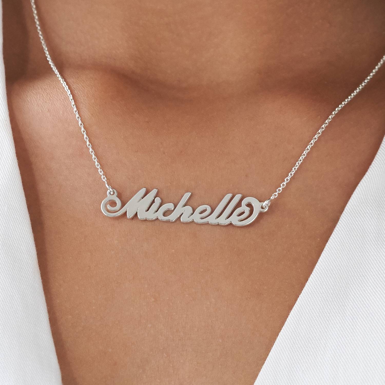 Small Carrie Name Necklace in Premium Silver - Version-5 product photo