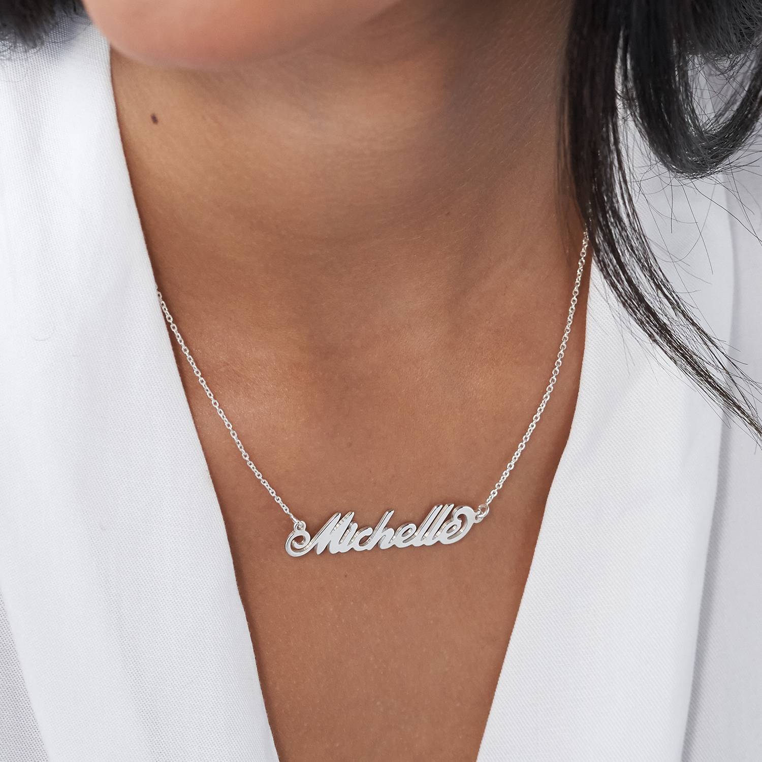 Small Carrie Name Necklace in Premium Silver - Version-4 product photo