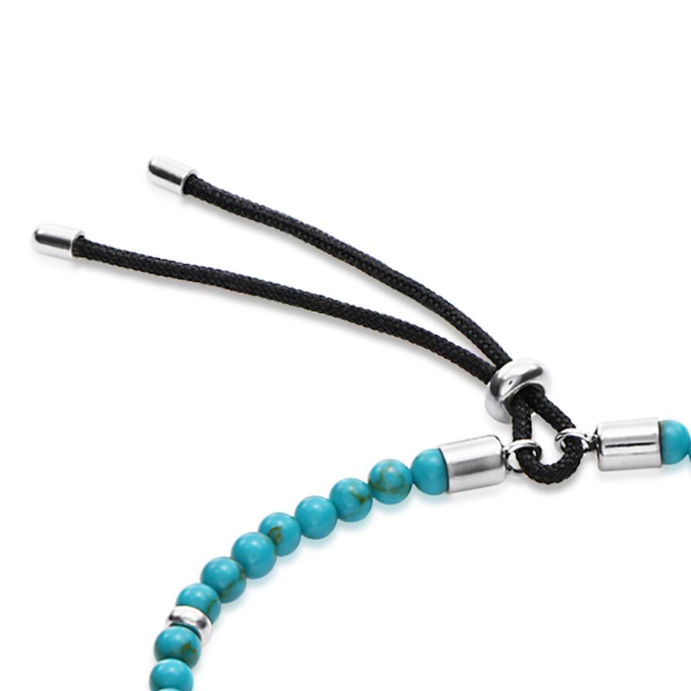Speak Now Beaded Bracelet with Turquoise Stones in Sterling Silver - Version-5 Speak Now Beaded Bracelet with Turquoise Stones in Sterling Silver - Version-5 product photo