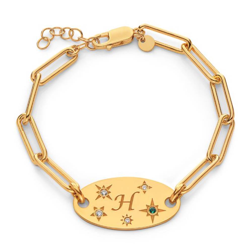 Star of Mine Initial Bracelet in Vermeil-4 product photo