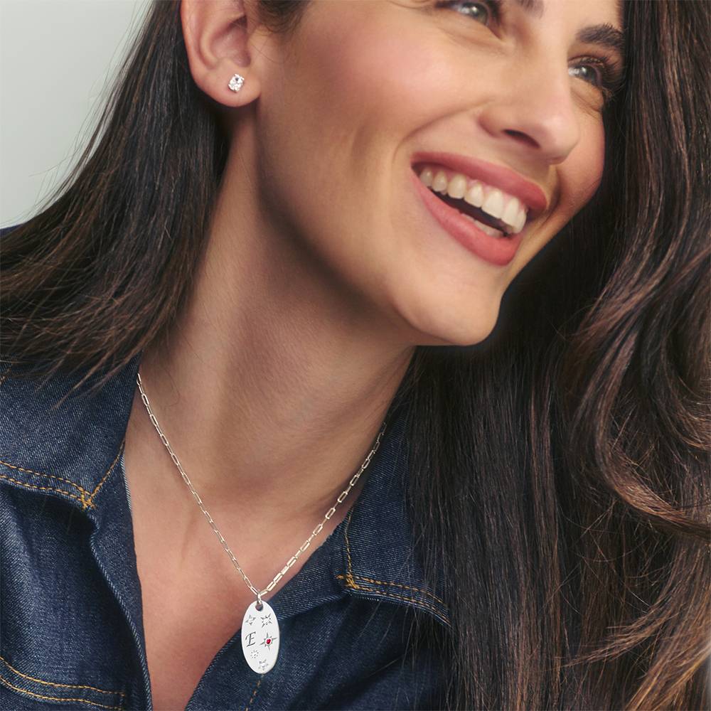 Star of Mine Initial Pendant Necklace in Silver-1 Star of Mine Initial Pendant Necklace in Silver-1 product photo