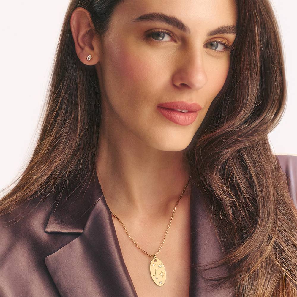 Star of Mine Initial Pendant Necklace in Vermeil-3 product photo