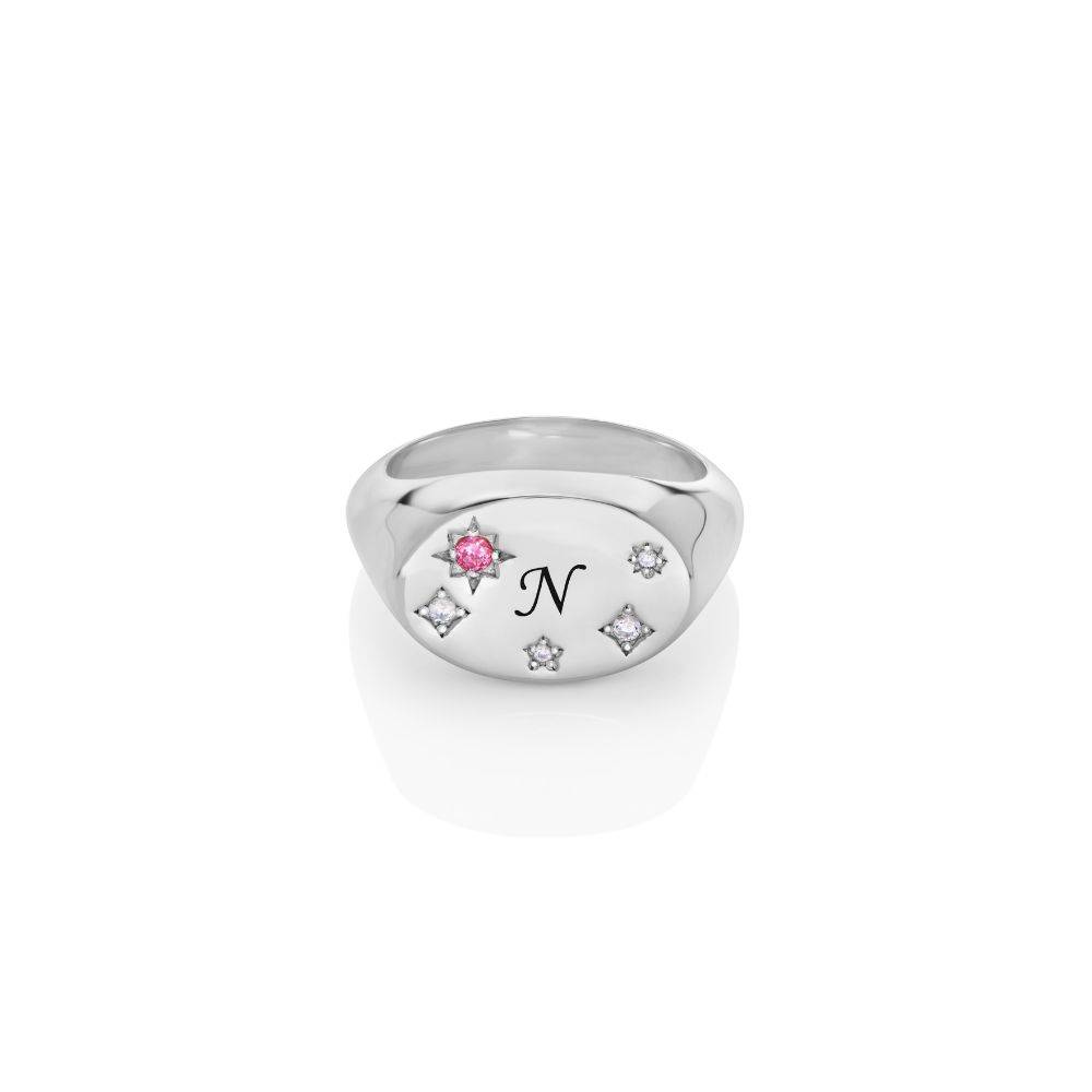 Star of Mine Initial Ring in Silver-1 product photo