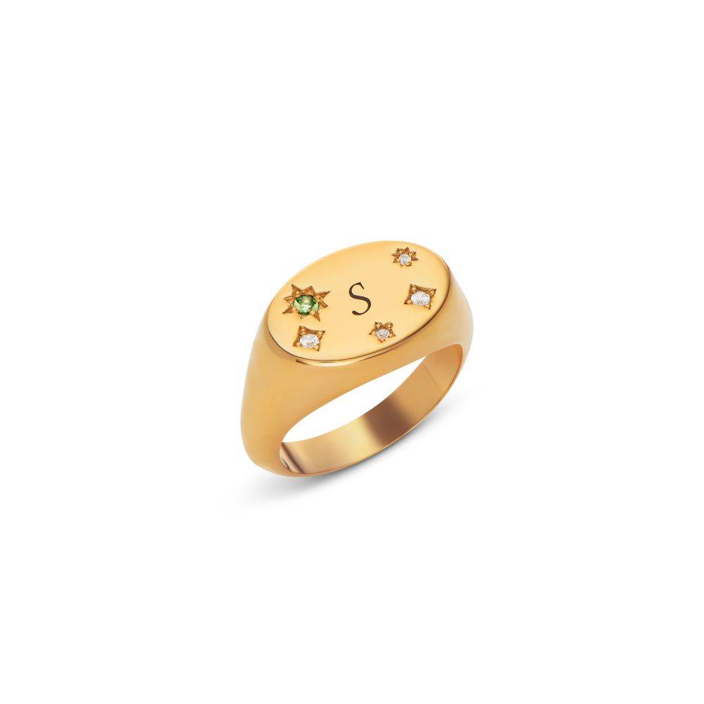 Star of Mine Initial Ring in Vermeil-1 product photo