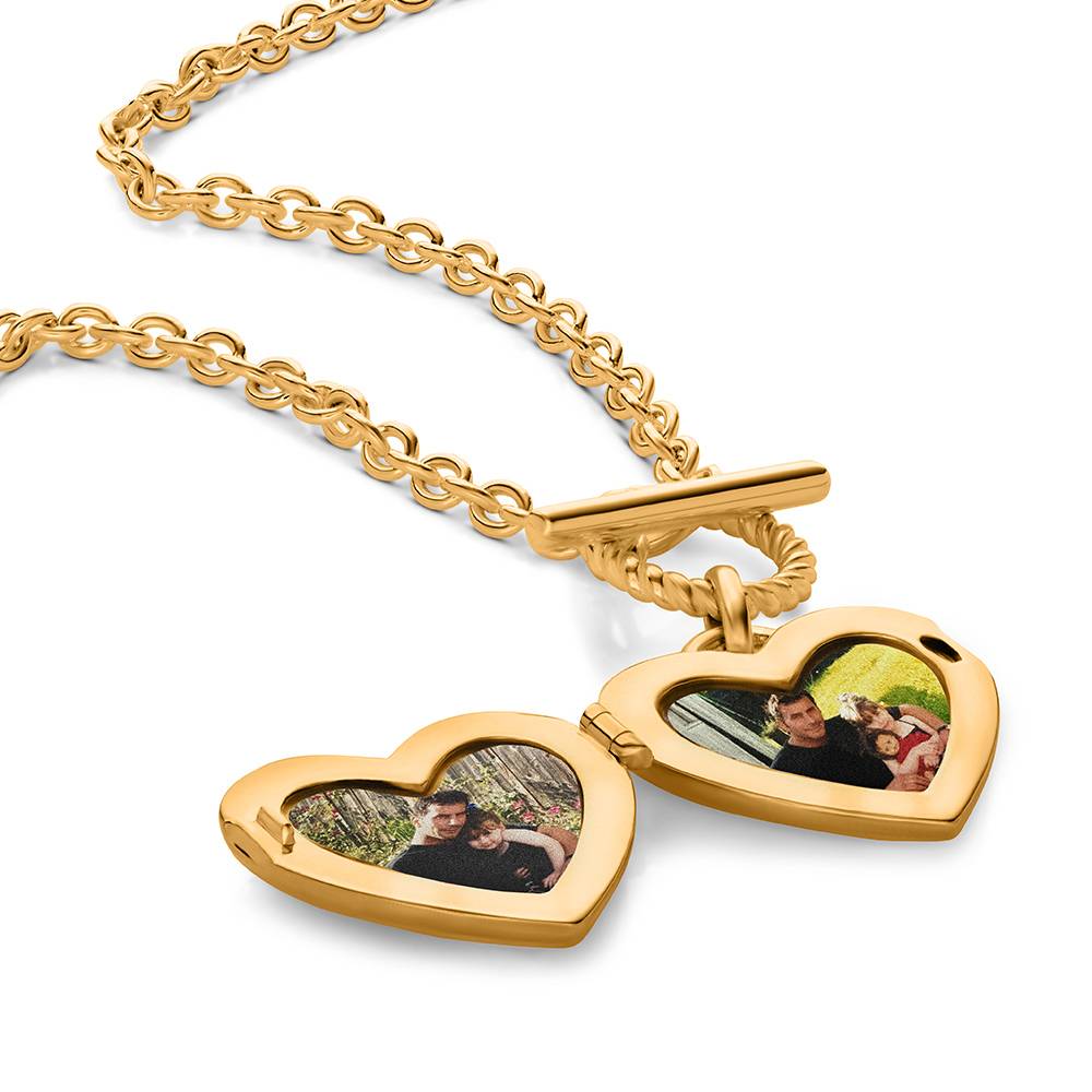 Stella Heart Photo Locket in Gold Finish-7 Stella Heart Photo Locket in Gold Finish-7 product photo
